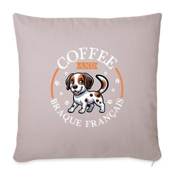 Coffee and Braque Français - Sofa pillowcase 17,3'' x 17,3'' (45 x 45 cm) - light taupe - Front