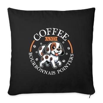 Kaffee und Braque du Bourbonnais - Sofakissenbezug 45 x 45 cm - Schwarz - Vorne