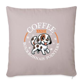 Coffee and Braque du Bourbonnais - Sofa pillowcase 17,3'' x 17,3'' (45 x 45 cm) - light taupe - Front