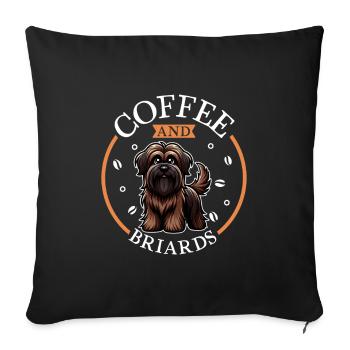 Coffee and Briard - Sofa pillowcase 17,3'' x 17,3'' (45 x 45 cm) - black - Front
