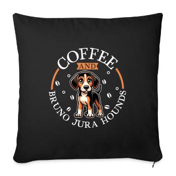 Café et Chien du Jura - Housse de coussin décorative 45 x 45 cm - noir - Devant