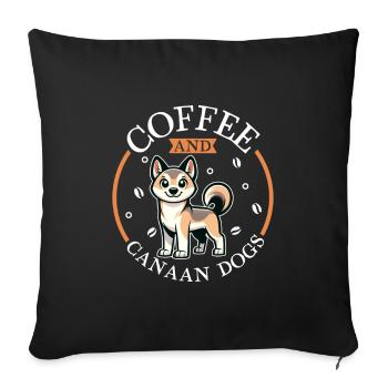 Café et chien de Canaan - Housse de coussin décorative 45 x 45 cm - noir - Devant