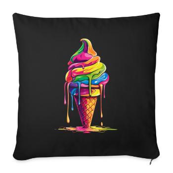 Cream Cone Popart - Sofa pillowcase 17,3'' x 17,3'' (45 x 45 cm) - black - Front