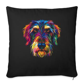 Lévrier irlandais Chien Popart - Housse de coussin décorative 45 x 45 cm - noir - Devant