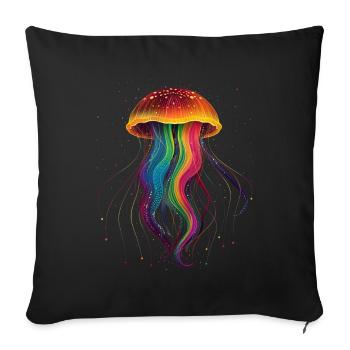 Jellyfish Ocean Popart - Sofa pillowcase 17,3'' x 17,3'' (45 x 45 cm) - black - Front