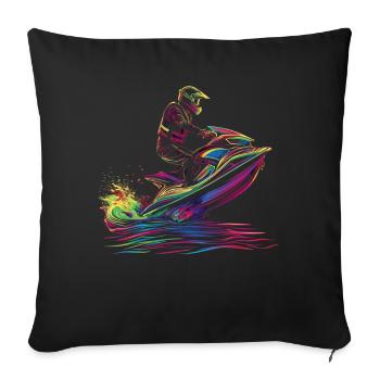 Jet Ski Jet Skiing Jet Skier Popart - Sofa pillowcase 17,3'' x 17,3'' (45 x 45 cm) - black - Front
