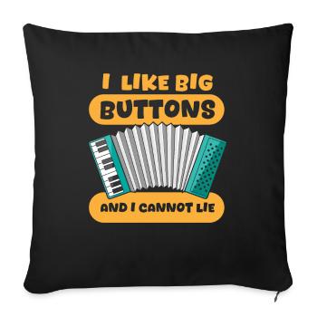 Accordion - Sofa pillowcase 17,3'' x 17,3'' (45 x 45 cm) - black - Front