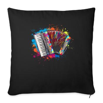Accordéon Éclaboussures d’eau - Housse de coussin décorative 45 x 45 cm - noir - Devant
