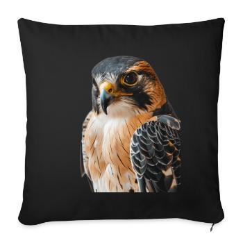 Faucon - Housse de coussin décorative 45 x 45 cm - noir - Devant