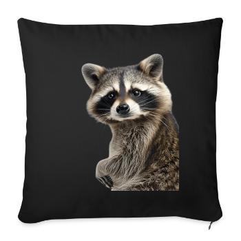 Raton laveur - Housse de coussin décorative 45 x 45 cm - noir - Devant