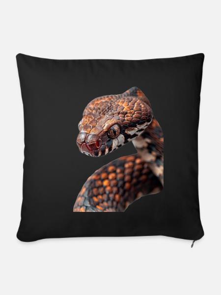 Schlange - Sofakissenbezug 45 x 45 cm - Schwarz