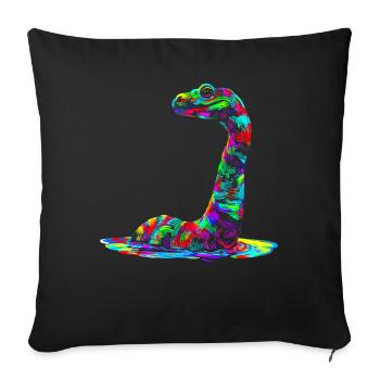 Nessie Plesiosaur Loch Ness Monster Popart - Sofa pillowcase 17,3'' x 17,3'' (45 x 45 cm) - black - Front