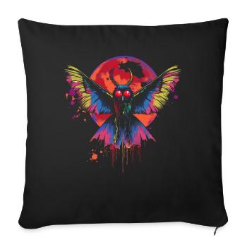 Mothman Kryptozoologie Kryptide Mond Popart - Sofakissenbezug 45 x 45 cm - Schwarz - Vorne