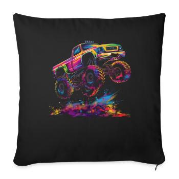 Monster Truck Off-Road Vehicle Popart - Sofa pillowcase 17,3'' x 17,3'' (45 x 45 cm) - black - Front