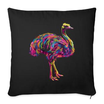 Ostrich Animal Popart - Sofa pillowcase 17,3'' x 17,3'' (45 x 45 cm) - black - Front
