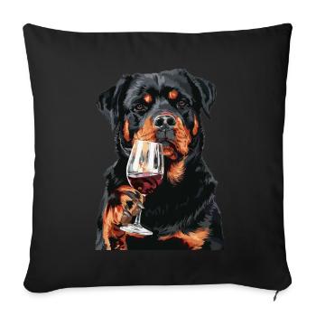 Rottweiler - Housse de coussin décorative 45 x 45 cm - noir - Devant