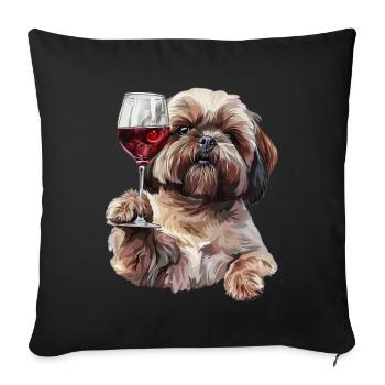 Shih Tzu - Housse de coussin décorative 45 x 45 cm - noir - Devant