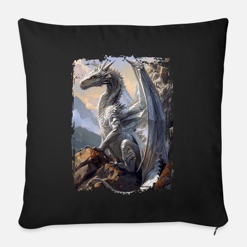 Drachen - Sofakissenbezug 45 x 45 cm - Schwarz