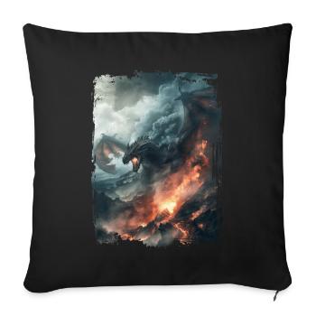Cerf-volant - Housse de coussin décorative 45 x 45 cm - noir - Devant