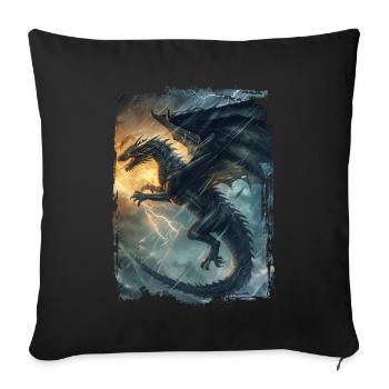 Cerf-volant - Housse de coussin décorative 45 x 45 cm - noir - Devant