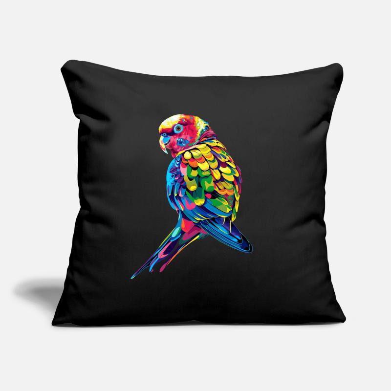 Perruche, Perruche, Perruche, Perroquet, Popart Housse de coussin décorative 45 x 45 cm