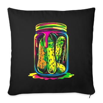 Gurken-Dill-Glas Popart - Sofakissenbezug 45 x 45 cm - Schwarz - Vorne