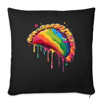 Pierogi Polish Poland Popart - Sofa pillowcase 17,3'' x 17,3'' (45 x 45 cm) - black - Front