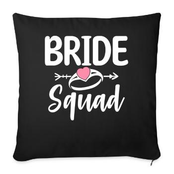 Bride Squad Douche nuptiale Enterrement de vie de jeune fille - Housse de coussin décorative 45 x 45 cm - noir - Devant