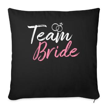Équipe Mariée Douche nuptiale Enterrement de vie de jeune fille - Housse de coussin décorative 45 x 45 cm - noir - Devant