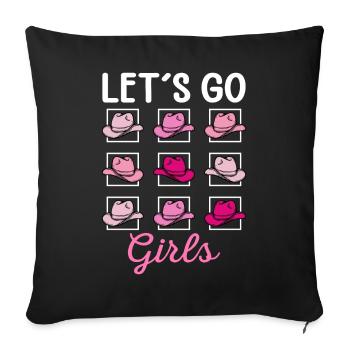 Bridal Shower Bachelorette Party Lets Go Girls - Sofa pillowcase 17,3'' x 17,3'' (45 x 45 cm) - black - Front