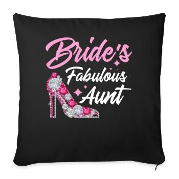 Tante de la douche nuptiale Tante fabuleuse de la mariée - Housse de coussin décorative 45 x 45 cm - noir - Devant
