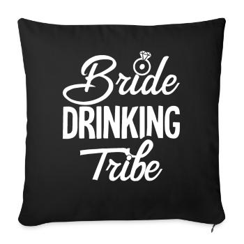 Brautparty Bier Braut trinkender Stamm - Sofakissenbezug 45 x 45 cm - Schwarz - Vorne