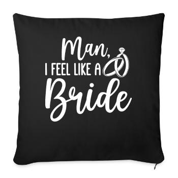 Douche nuptiale homme homme, je me sens comme un sourcil - Housse de coussin décorative 45 x 45 cm - noir - Devant