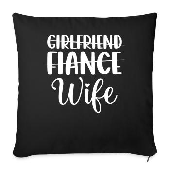 Bridal Shower Engagement Party Girlfriend Fiancé Spouse - Sofa pillowcase 17,3'' x 17,3'' (45 x 45 cm) - black - Front