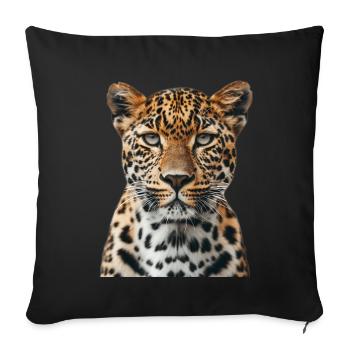Leopard - Sofa pillowcase 17,3'' x 17,3'' (45 x 45 cm) - black - Front