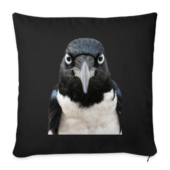 Elster - Sofakissenbezug 45 x 45 cm - Schwarz - Vorne