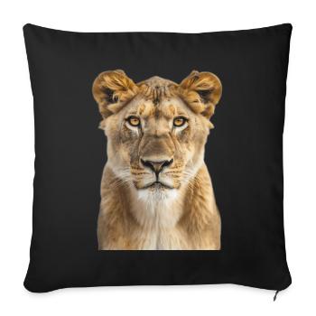 Lion - Sofa pillowcase 17,3'' x 17,3'' (45 x 45 cm) - black - Front