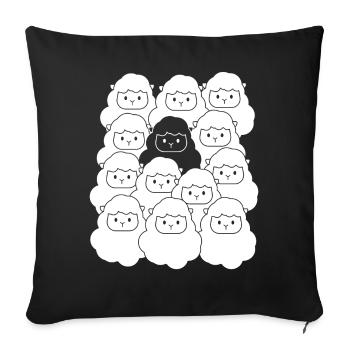 Sweet Sheep Herd Sheep Wool - Sofa pillowcase 17,3'' x 17,3'' (45 x 45 cm) - black - Front