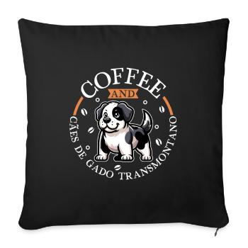 Kaffee und Transmontano - Sofakissenbezug 45 x 45 cm - Schwarz - Vorne