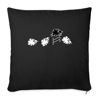 Sheep Jumping Sheep Herd Wool - Sofa pillowcase 17,3'' x 17,3'' (45 x 45 cm) - black - Front