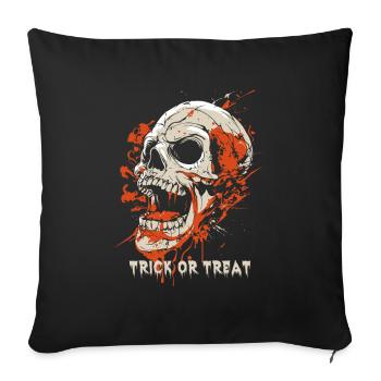 Halloween - Trick or Treat - Costume de crâne - Housse de coussin décorative 45 x 45 cm - noir - Devant