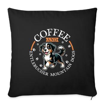 Café et bouvier Entlebucher - Housse de coussin décorative 45 x 45 cm - noir - Devant