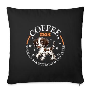 Café et German Shorthair - Housse de coussin décorative 45 x 45 cm - noir - Devant