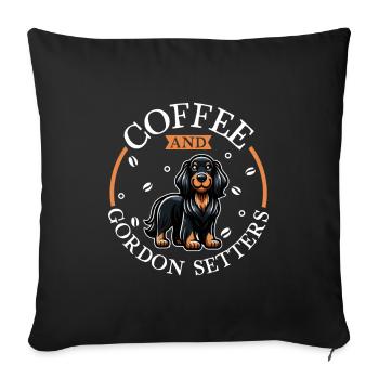 Coffee et Gordon Setter - Housse de coussin décorative 45 x 45 cm - noir - Devant