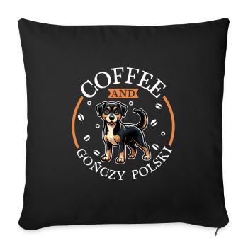 Coffee and Gonczy Polski - Sofa pillowcase 17,3'' x 17,3'' (45 x 45 cm) - black - Front