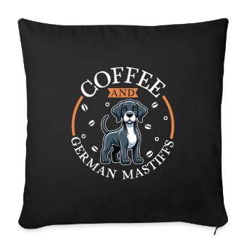 Coffee and Great Dane - Sofa pillowcase 17,3'' x 17,3'' (45 x 45 cm) - black - Front