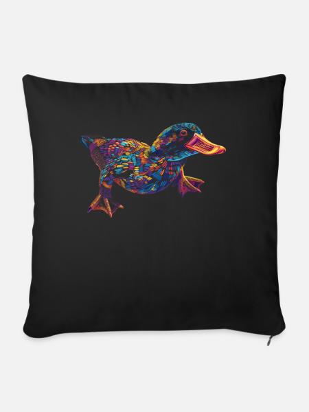 Schnabeltier Säugetier Popart - Sofakissenbezug 45 x 45 cm - Schwarz