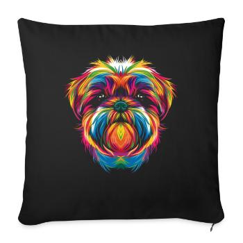 Shih Tzu Dog Popart - Sofa pillowcase 17,3'' x 17,3'' (45 x 45 cm) - black - Front