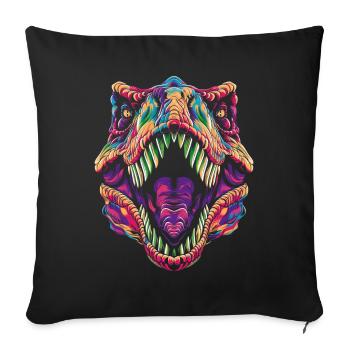 T-Rex Dinosaur Tyrannosaurus Rex Popart - Sofa pillowcase 17,3'' x 17,3'' (45 x 45 cm) - black - Front