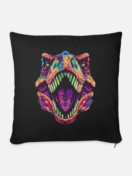 T-Rex Dinosaurier Tyrannosaurus Rex Popart - Sofakissenbezug 45 x 45 cm - Schwarz